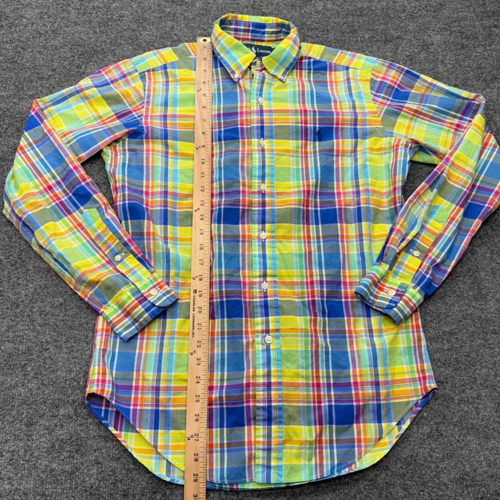 Ralph Lauren Mens Classic Fit Plaid Button Down Shirt Multi Color Cotton Small - Picture 3 of 7